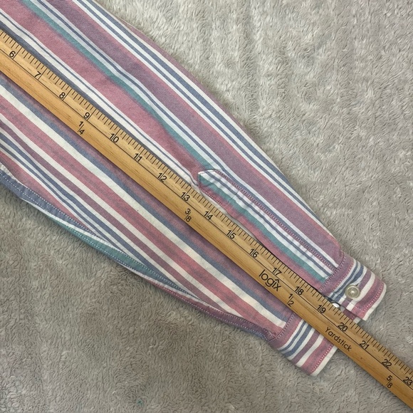 Vintage L.L. Beans Women's 100% Cotton Poplin Striped Button Down Sz MP Prep - Picture 12 of 12